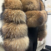 2025 MAOMAOKONG Natural Real Fox Fur Coat Women Winter Long Sleeve Luxury Raccoon Fur Jackets Thick Top Female Furry Coat Vest