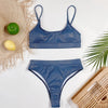 Bikini 2025 Sexy Blue High Waist Swimwear Swimsuit Women Bikinis Set Bathing Suit Beach Bikini Female Push Up Biquinis Feminino