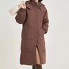 EVNISI Women Casual Thicken Warm Hooded Long Coat Long Sleeve Down Coat Zipper Pocket Parkas Women Office Coat Autumn Winter