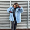 Neo Mint Women Winter 2024 High Quality Luxury Faux Fur Coat Thicken Warm Overcoat Outerwear Hot Girls Solid Long Fox Fur Jacket