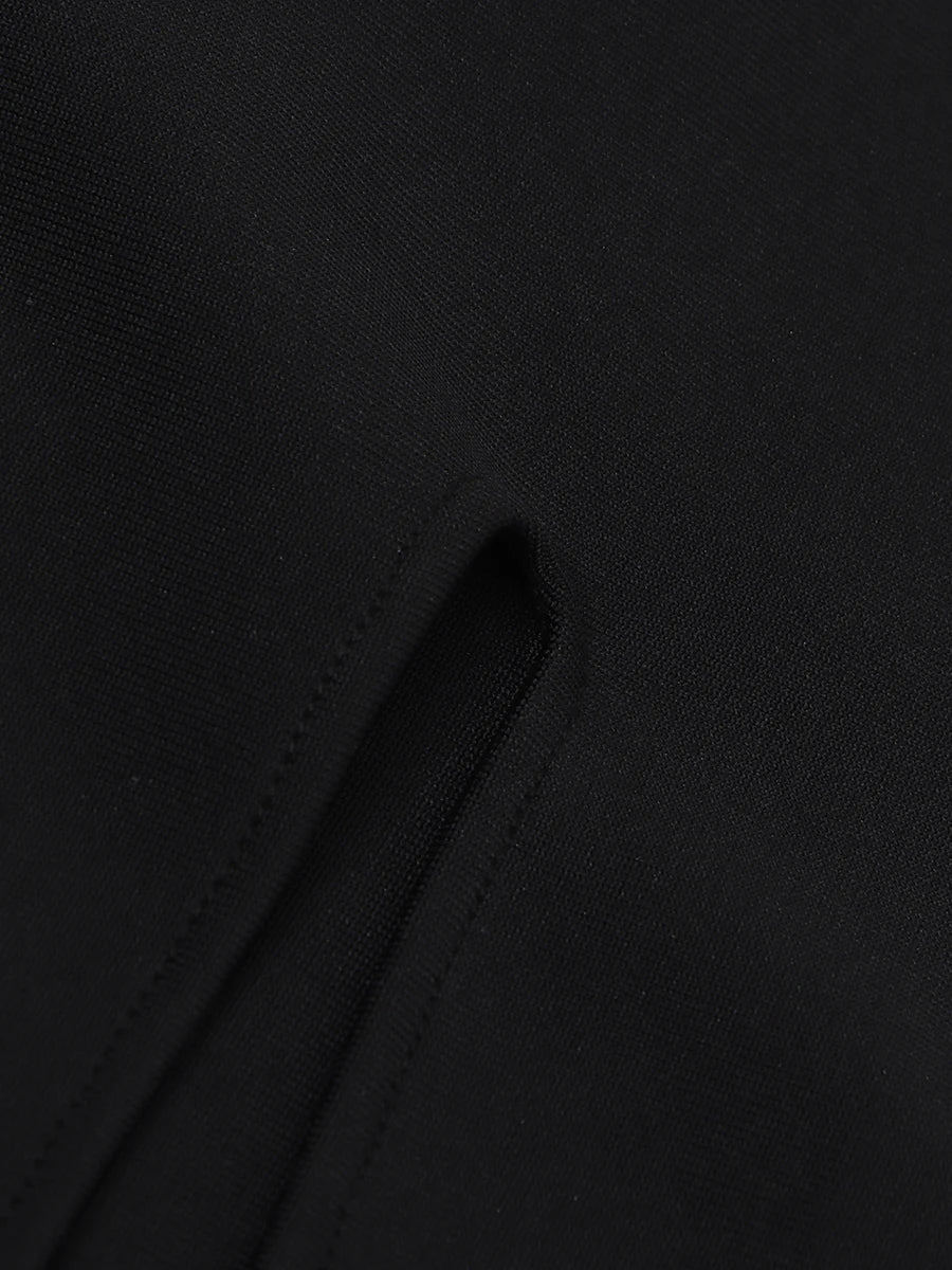 TWOTWINSTYLE Luxury Slimming Solid Dresses For Women V Neck Sleeveless High Waist Elegant Dinner Dress Female Fashion KDR525118