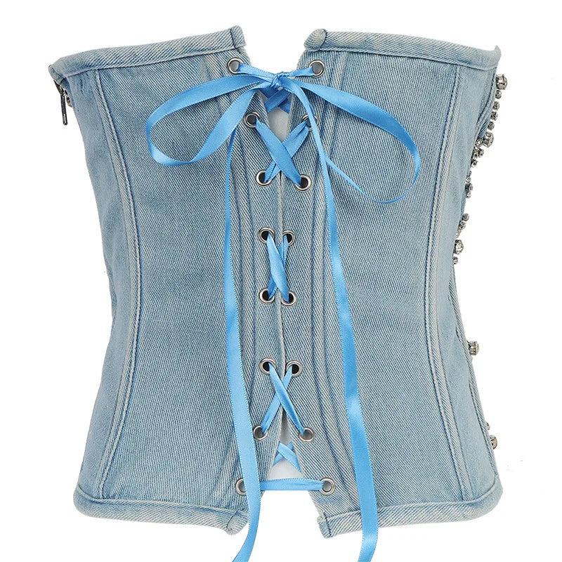 SXTHAENOO Women Sexy Fashion Crop Top Diamond Flower Strapless Vest Bustier Bra Night Club Party Tank Top Female Ropa De Mujer