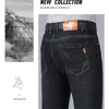 2024 New Business Men's Jeans Casual Straight Stretch Fashion Classic Blue Black Work Denim Trousers Male Brand Clothing