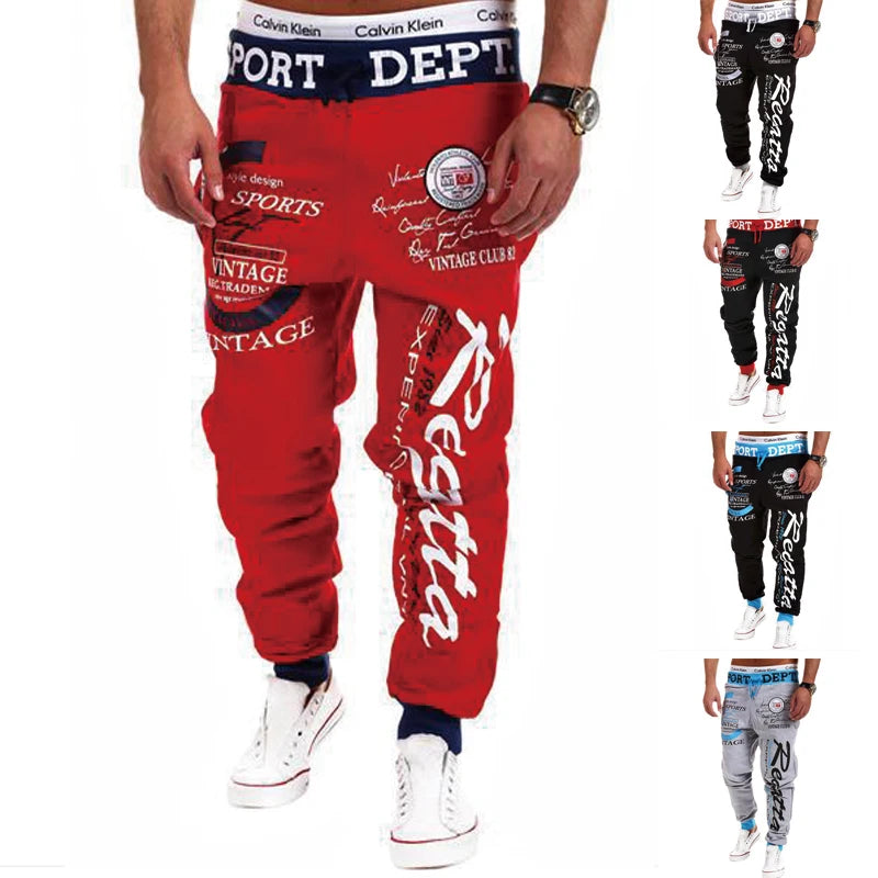 Men Streetwear Sweatpants Y2K Graffti Hip Hop Drawstring Waist Relaxed Fit Jogger Pants  with Pockets Loose Drop Crotch Trousers