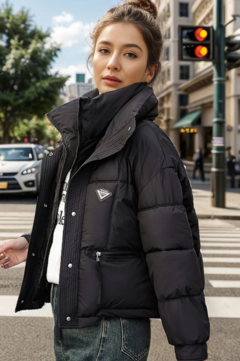 2024 Winter Korean Women Puffer Parkas Thick Warm Down Cotton Padded Coat Female Loose Outwear Clothes Short Jacket Overcoat