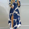 Women Boho Printed Long Shirts Dress Summer Turn-down Collar Long Sleeve Party Dress Female Casual Evening Maxi Dresses Vestidos