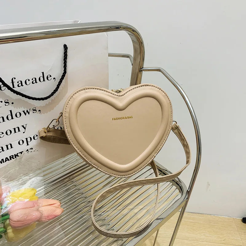 Fashion Heart Shape Crossbody Bags For Women New Solid Pu Leather Shoulder Bag Casual Ladies Handbags Designer Women Bags сумка