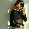 Summer Women T Shirt Girls T-Shirt Woman Clothes Long Sleeve Tops Spring Black Slim Tshirt Female Crop Top Tee Sexy Skinny Y2k