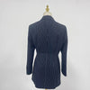 TWOTWINSTYLE Striped Temperament Blazers For Women Notched Collar Long Sleeve Tunic Patchwork Double Breasted Coats Female New