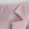 Autumn Notched Collar Open Stitching Blazer Vintage Women Full Sleeve High Waist Short Suit Cool Girl Coat Outwear