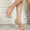 2023 New Lace-up Sandals Women Platform Summer Ladies Shoes Fashion Thin Band High Heels Pumps Plus Size Nightclub Stripper Show