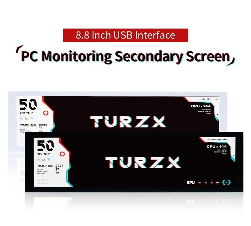 8.8 Inch IPS Type C Secondary Screen USB-C Interface Computer Monitoring CPU GPU RAM Dislpay Smart Screen No Need AIDA64
