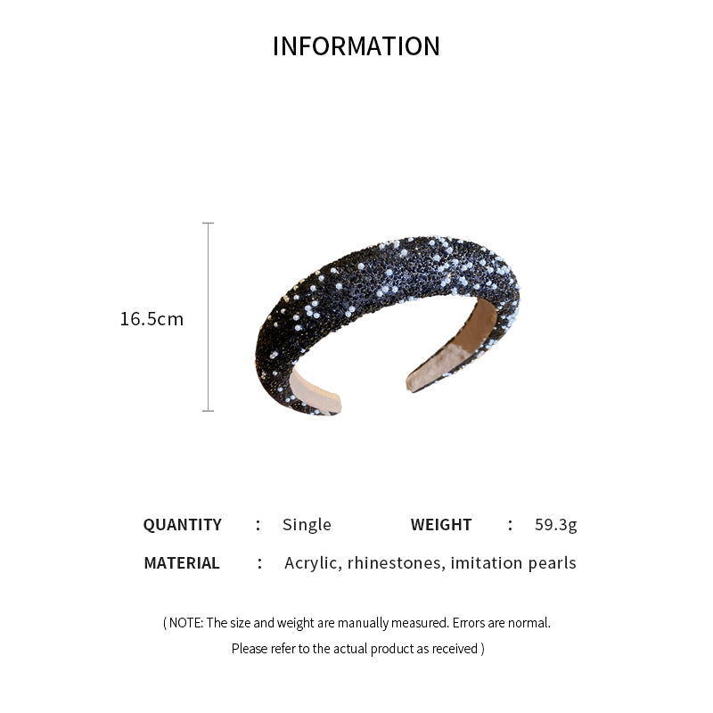 Luxury Inlaid Rhinestone HairBands for Women Korean Fashion Hair Pressure Headband Small Pearl Wedding Hair Jewelry