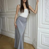Wolfeel Casual Satin Women'S Skirt Spring Summer Fashion Loose High Waist Maxi Skirts Elegant Simple Slik Fishtail Skirt