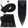 TESS 7Pcs/Set Human Hair Clip In Hair Extensions Natural Extension 14"-24" Full Head Blonde Human Hair Clip Ins Remy Hair Pieces