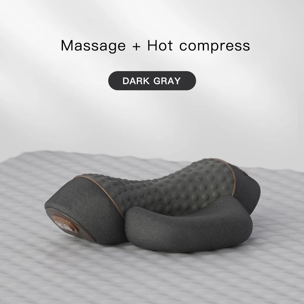 Neck Massager Pillow Cervical Orthopedic Pillow Lifting Traction Relax Hot Compress Vibration Massage Neck Pain Relief