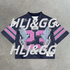 HLJ&GG Spring Summer New Letter Print Mesh Loose Basketaball Tshirts Women V Neck Short Sleeve Tops Fashion Pullover Streetwear