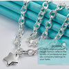 DOTEFFIL 925 Sterling Silver Star Pendant 18 Inch Chain Necklace For Woman Wedding Engagement Fashion Jewelry