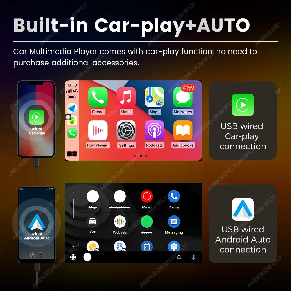 2DIN MP5 Video Player 7'' Universal Car Radio Multimedia Support Bluetooth USB TF FM Carplay Android Auto Touch Stereo Autoradio