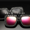 Glitter Women Sunglasses Brand Design Flash Square Shades Mirror Female Sun Glasses Bezel Bling Rhinestones