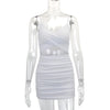 Women Sexy Cutout Bodycon Dress Euro Style Cross Back Straps Hollow Out Nightclub Party Evening Outfit Slim Fit Stretchy Dress
