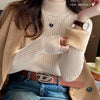 Women's Turtleneck Sweater Winter 2025 Retro Red with Velvet Lining Thickened Inner Wear Thermal Knitting Bottoming Shirt