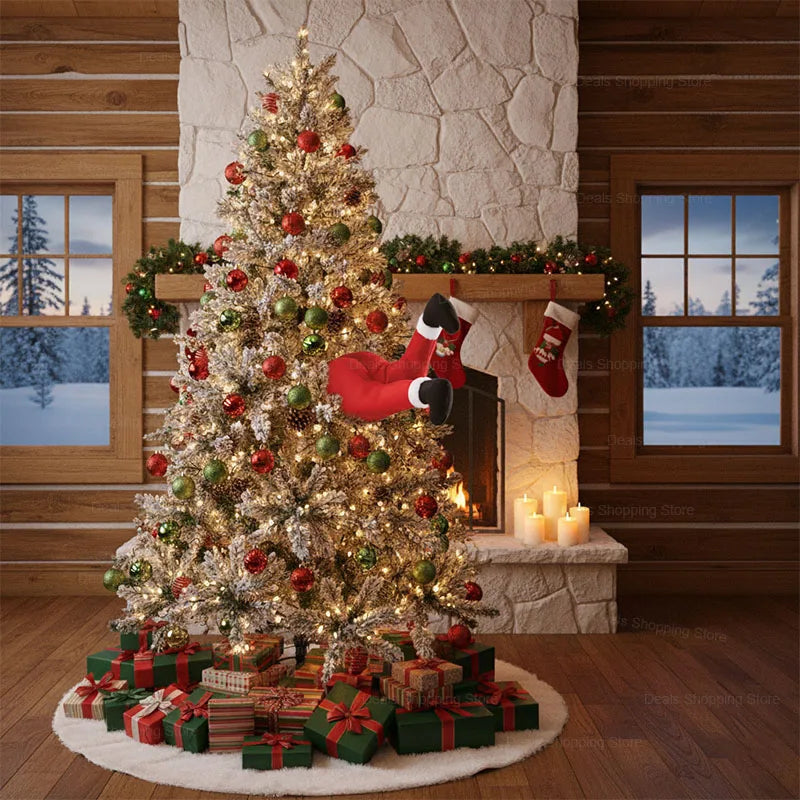 Santa Claus Legs Hanging, Christmas Tree Plush Decor, Santa Claus Elf Leg Christmas Decorations for Xmas Hanging Ornaments