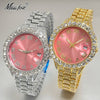 MISSFOX Pink Women Watches Luxury Small Face Elegant Quartz Watch For Ladies Icy Look Party Jewelry Mini Babe So Cute Arm Clock