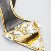 2024 Luxury Rhinestone Pointed Sandals Prom Super High Heel Sandals Slim Heel Dress Show Sandals Oversized 34-43 Women's Shoes