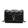 Classic Quilted Detail Square Bag, Solid Color Flap Shoulder Bag, All-Match Chain Bag