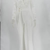 White Jumpsuit Women Overalls Elegant Lace Long One Piece High Waist Feather Y2k Sexy Wedding Party Night Evening Rompers
