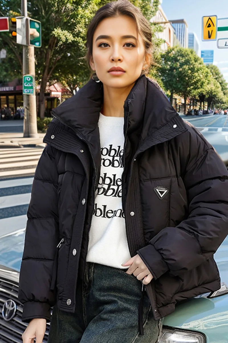 2024 Winter Korean Women Puffer Parkas Thick Warm Down Cotton Padded Coat Female Loose Outwear Clothes Short Jacket Overcoat