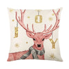 Linen Christmas Pillow Cover Snowman Elk Pillow Case 2024 Christmas Decoration for Home New Year Sofa Car Cushion Cover 45x45cm