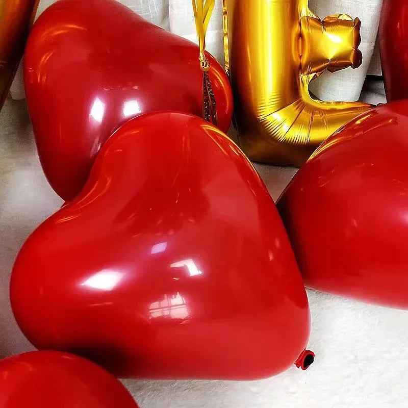 Red Heart Latex Balloon Inflatable Love Shaped Balloons Romantic Valentine's Day Birthday Wedding Party Decor Supplies Wholesale