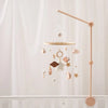 Baby Crib Mobile Bed Bell Rattle Toys Wooden Crochet Stars Pendant Bed Bell Toys Newborn Comfort Crib Bracket Hanging Toys Gifts