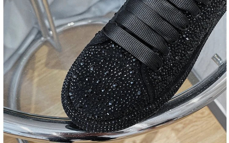 Brand Women's Sneakers Luxury Rhinestones Women Causal Shoes Designer Platform Sport Shoes Fashion Comfort Women Shoes Plus Size