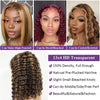 13x4 HD Lace Human Hair Short Human Hair Wigs Curly Color 4/27 Highlight Ombre Human Hair Deep Wave Bob Wigs Curly For Women