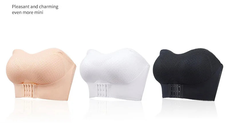 Sexy Push Up Bra Front Closure Strapless Underwear for Women Plus Size Invisible Brassiere Wireless Breathable Female Lingerie
