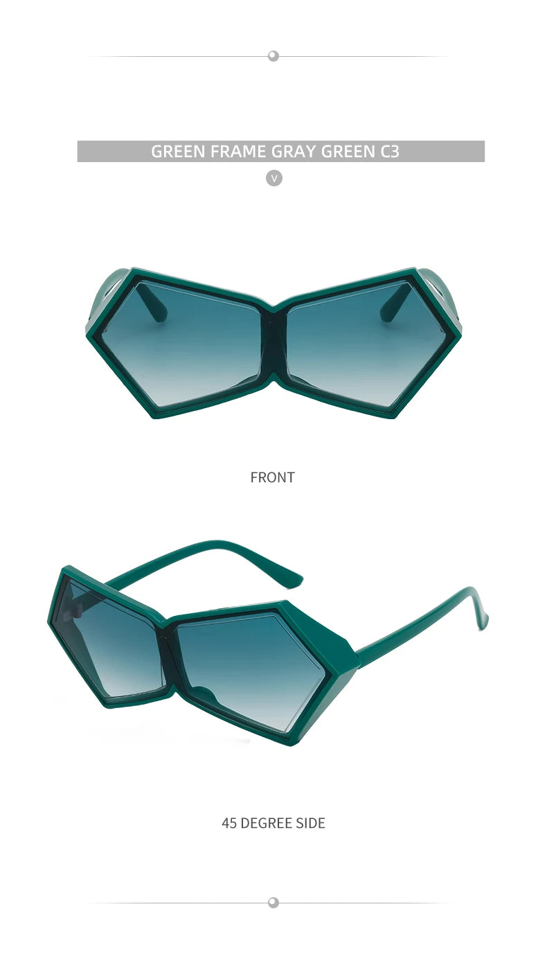 Oversized Square Punk One-piece Sunglasses Women 2024 Luxury Brand Big Frame Shield Sun Glasses For Ladies Wrap Eyewear Goggle
