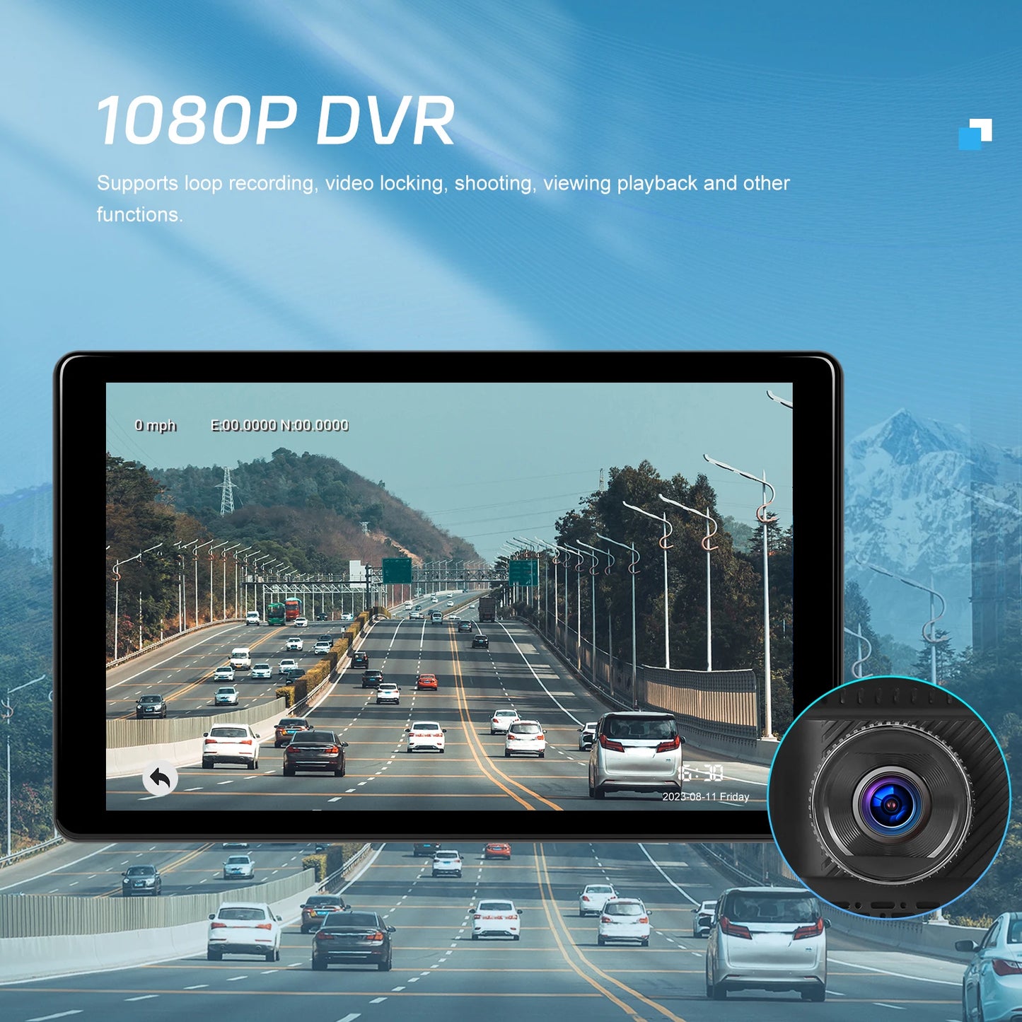Podofo 8inch Android Monitor 4+64G Carplay Android auto Car Video Player Bluetooth FM AUX Apple Airplay Dashboard Monitor