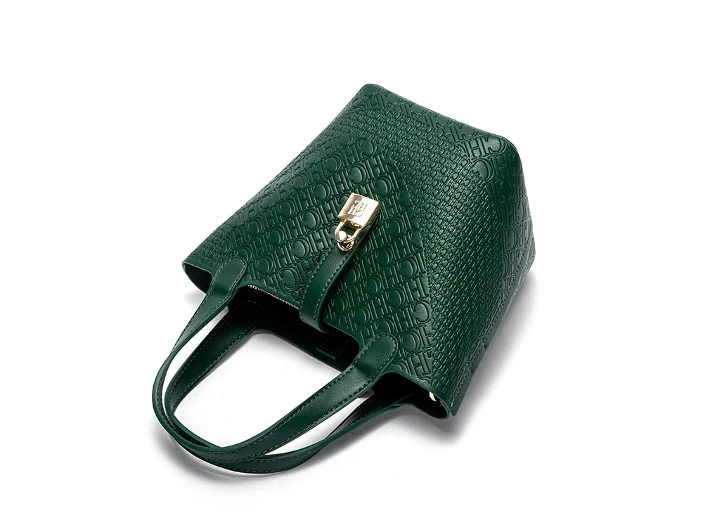 Retro Classic Women's Fashion Handbags Pure Color Design Metal Lock Buckle Accessories Ladies Shoulder Bags Minimalist Versatile