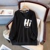 Plus-size women's Fall/Winter Casual commute loose and comfortable hoodie cartoon print purple green V-neck long sleeve top big