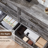 69" W rustic wood bedroom dresser with glass top, 9 large storage drawers, 3 color usable lights and 30 "HD Led mirror