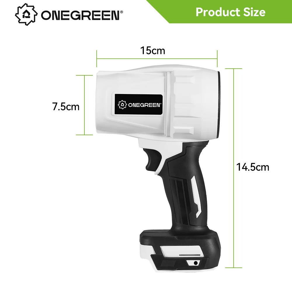 ONEGREEN 2000W Electric Brushless Turbo Fan Blowers Cordless 150000RPM Air Blower Violent Power Tools for Makita 18V Battery