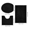 3-piece bathroom chenille floor mat, absorbent anti slip bathroom carpet, bathroom U-shaped foot mat, toilet lid, TPR anti slip