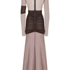 Articat Elegant Mesh Patchwork Long Sleeve Bodycon Party Club Evening Dress Sexy Double Layer Perspective Vestido Autum Clothing