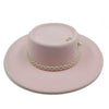 Women's Pearl Chain Fedora High Fashion with Pearl Pins Bump Cap Black White Autumen Winter Ladies Fedoras Wide Brim Girl Hat