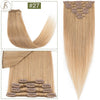 TESS 7Pcs/Set Human Hair Clip In Hair Extensions Natural Extension 14"-24" Full Head Blonde Human Hair Clip Ins Remy Hair Pieces