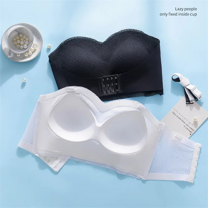 Sexy Push Up Bra Front Closure Strapless Underwear for Women Plus Size Invisible Brassiere Wireless Breathable Female Lingerie