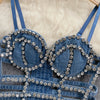 Streetwear Diamonds Denim Vest Female Bra Sleeveless Backless Sexy Summer Tank Tops For Women Camisole y2k Crop Top 2025